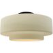 Radiance Collection - Tier 1 Light 16.5 inch Vanilla Gloss and Matte Black Semi-Flush Ceiling Light in Replaceable Bulb, 16.5W x 8H, Form+Finish+Function