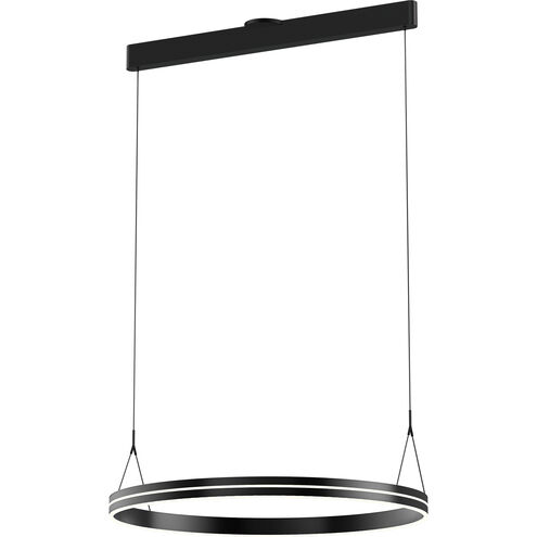 Athena 32 inch Satin Brushed Black Pendant Ceiling Light