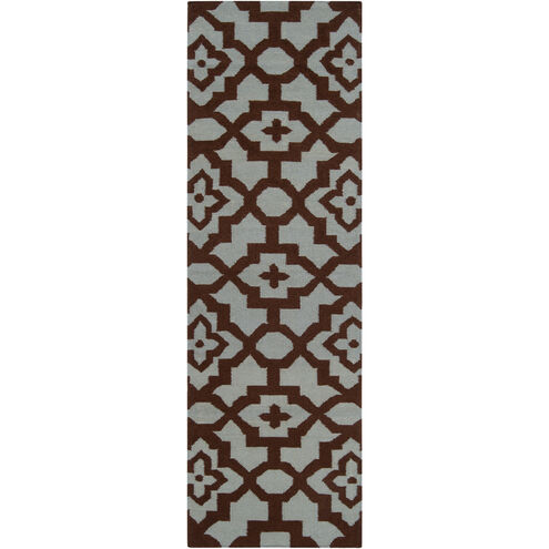 Market Place 96 X 30 inch Dark Brown, Light Gray Rug