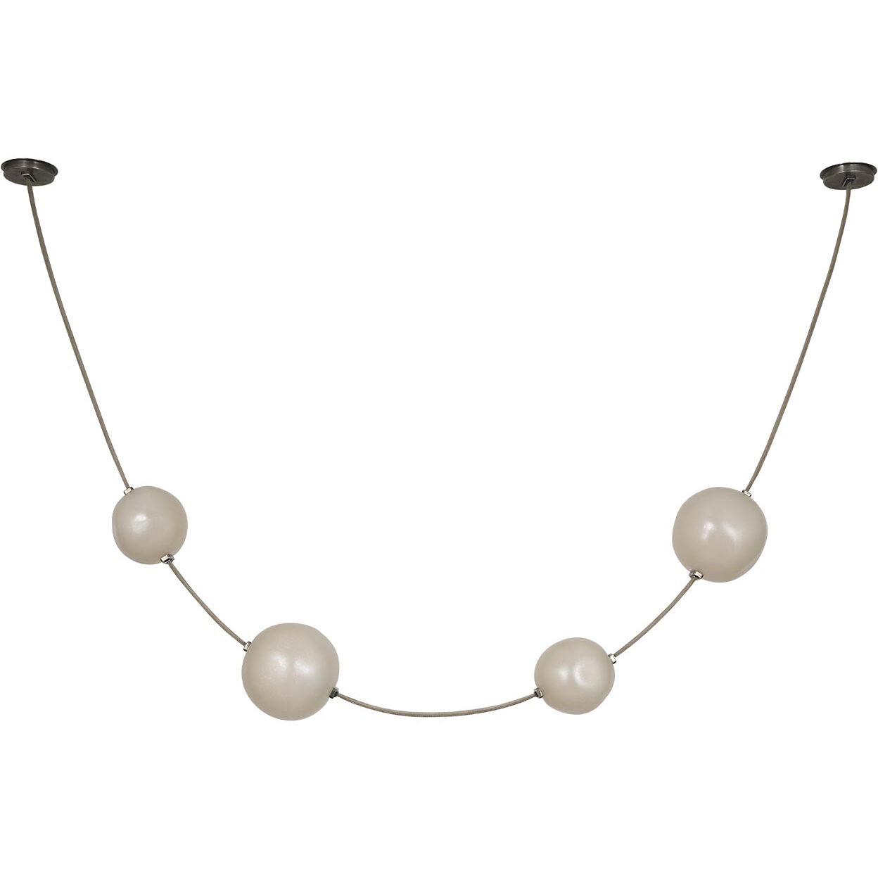 Anne-Marie Barton Dune LED 8 inch Ash Suede and Mottled Pewter Belted Light Ceiling Light