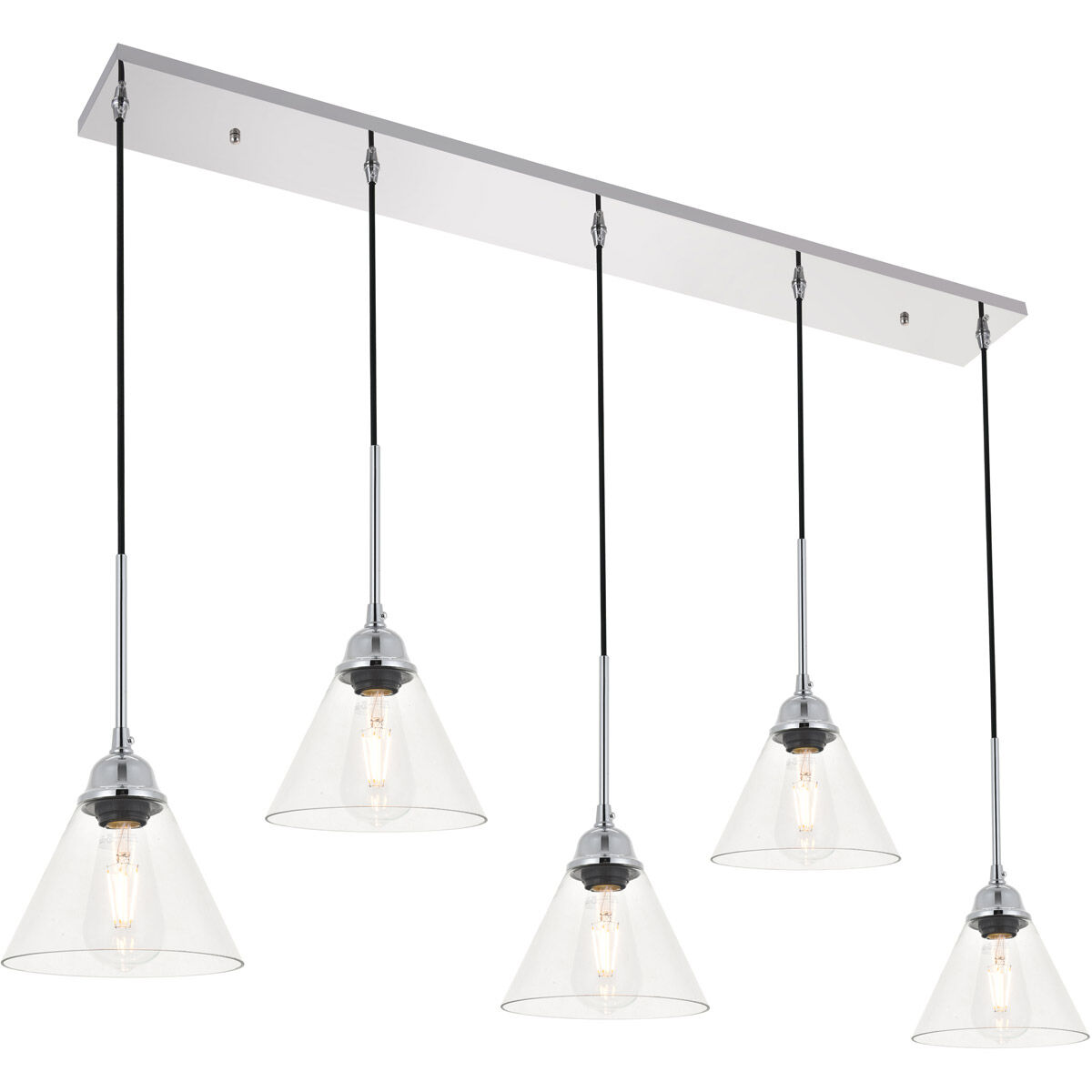 Histoire 5 Light 47 inch Chrome Pendant Ceiling Light