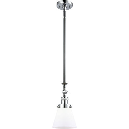 Franklin Restoration Cone LED 6 inch Polished Chrome Mini Pendant Ceiling Light in Matte White, Franklin Restoration