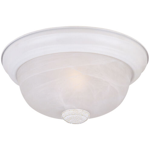 Decorative 2 Light 11 inch White Flushmount Ceiling Light in White Alabaster, Small