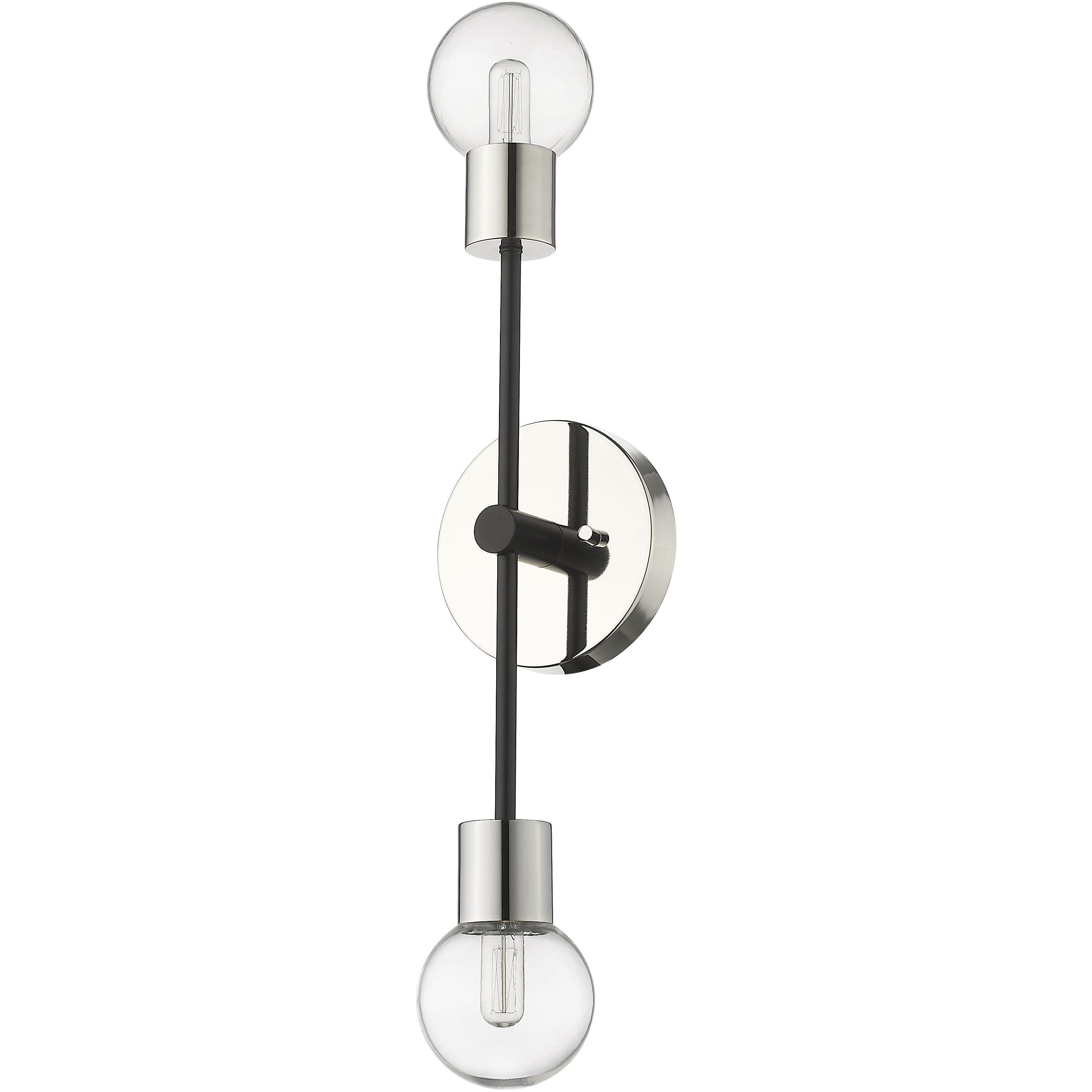 Neutra 2 Light 6 inch Matte Black and Polished Nickel Wall Sconce Wall Light