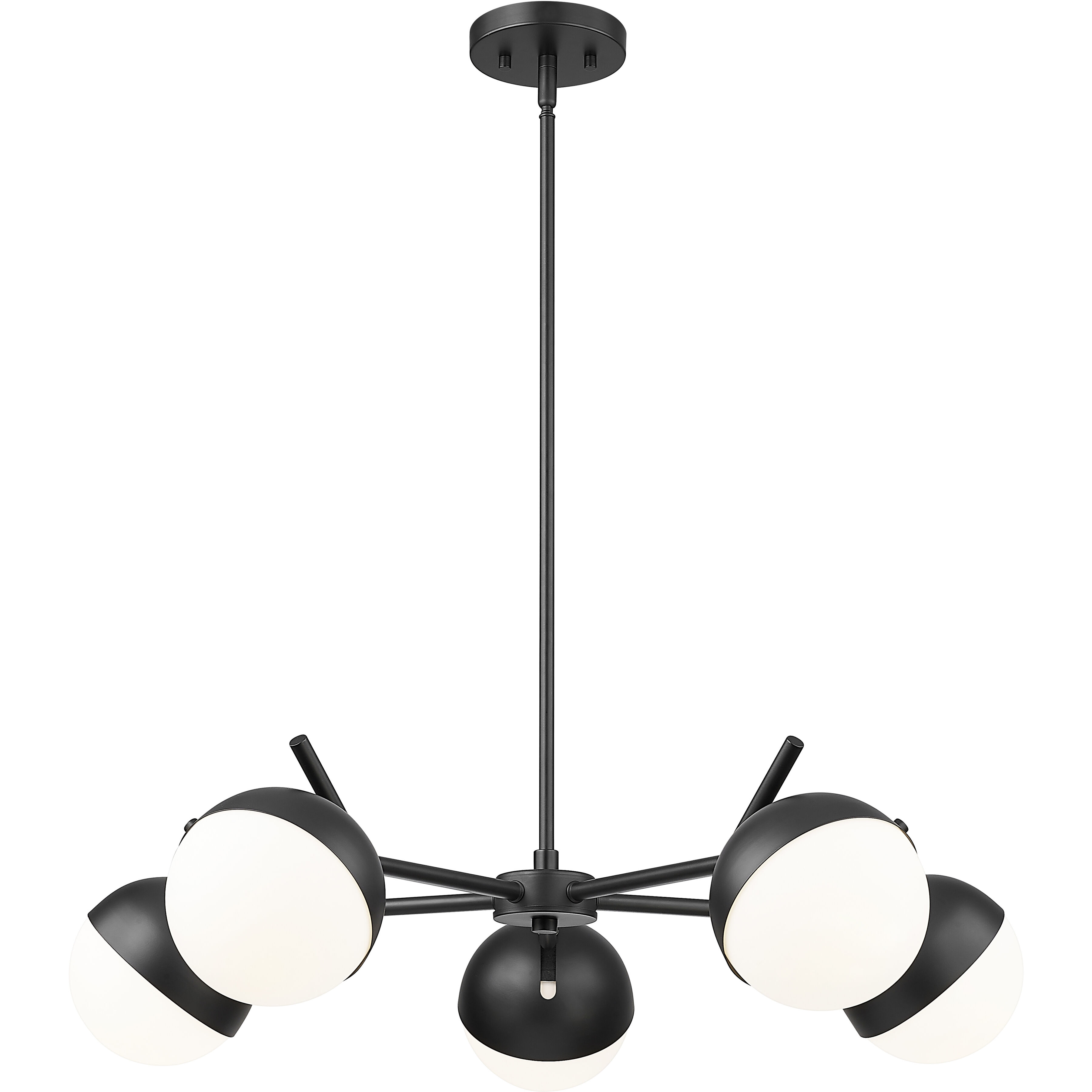 Realm Sphere 5 Light 32 inch Matte Black Chandelier Ceiling Light