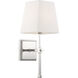 Highline 1 Light 6 inch Polished Nickel and White Fabric Vanity Light Wall Light