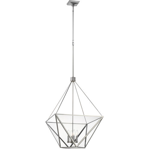 Julie Neill Lorino LED 22 inch Polished Nickel Lantern Pendant Ceiling Light, Large