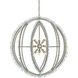 Saltwater 9 Light 34 inch Seaglass and Contemporary Silver Leaf Chandelier Ceiling Light