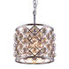 Madison 4 Light 14 inch Polished Nickel Pendant Ceiling Light in Golden Teak, Faceted Royal Cut, Urban Classic