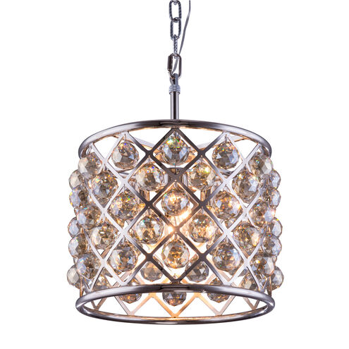 Madison 4 Light 14 inch Polished Nickel Pendant Ceiling Light in Golden Teak, Faceted Royal Cut, Urban Classic