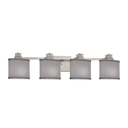 Textile 35 inch Brushed Nickel Bath Bar Wall Light