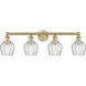 Norfolk 4 Light 32.75 inch Brushed Brass Bath Vanity Light Wall Light in Clear