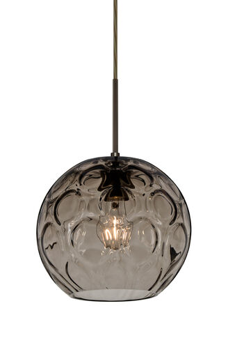 Bombay 1 Light Bronze Pendant Ceiling Light in Smoke Spirit Glass