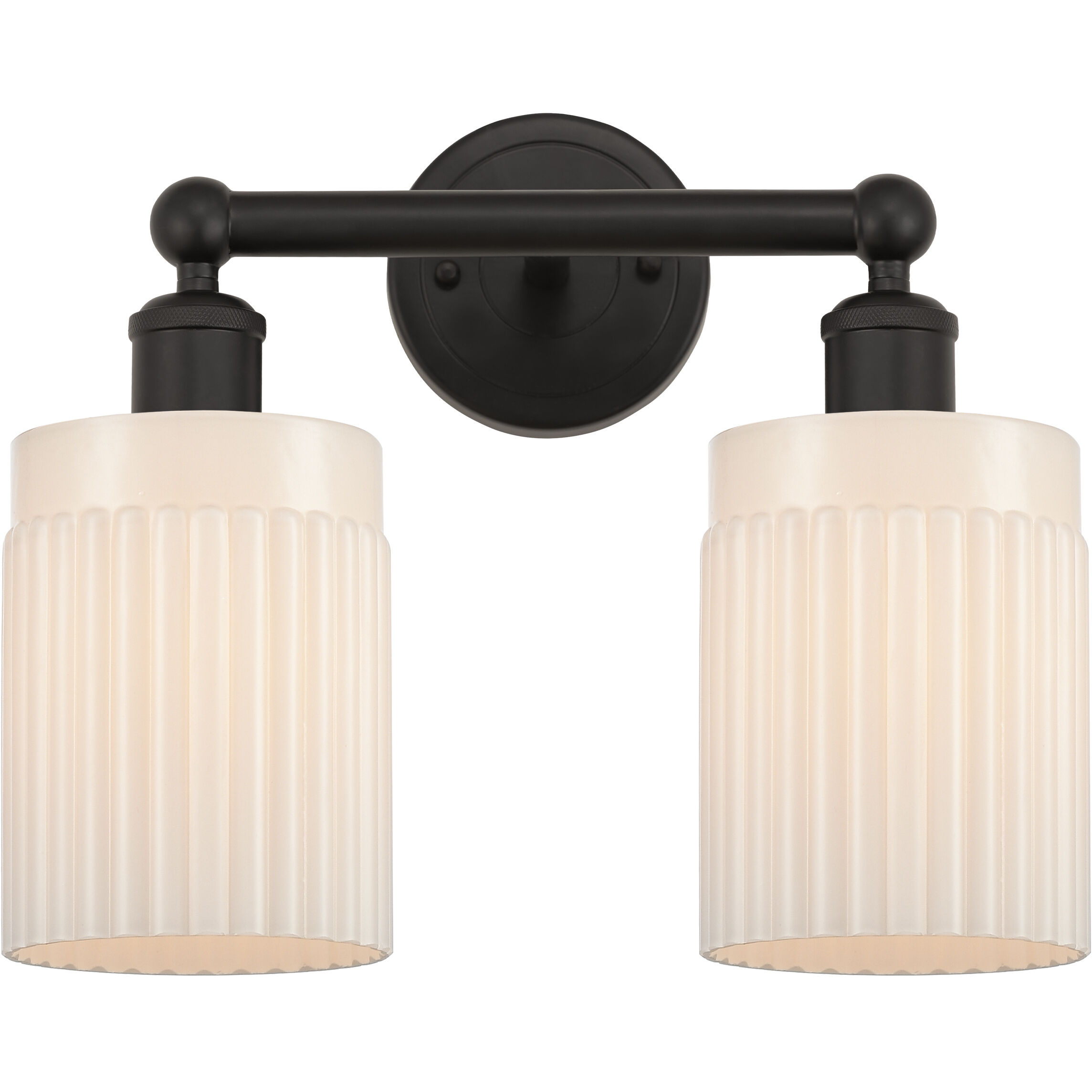 Edison Hadley 2 Light 14 inch Oil Rubbed Bronze Bath Vanity Light Wall Light in Matte White Glass