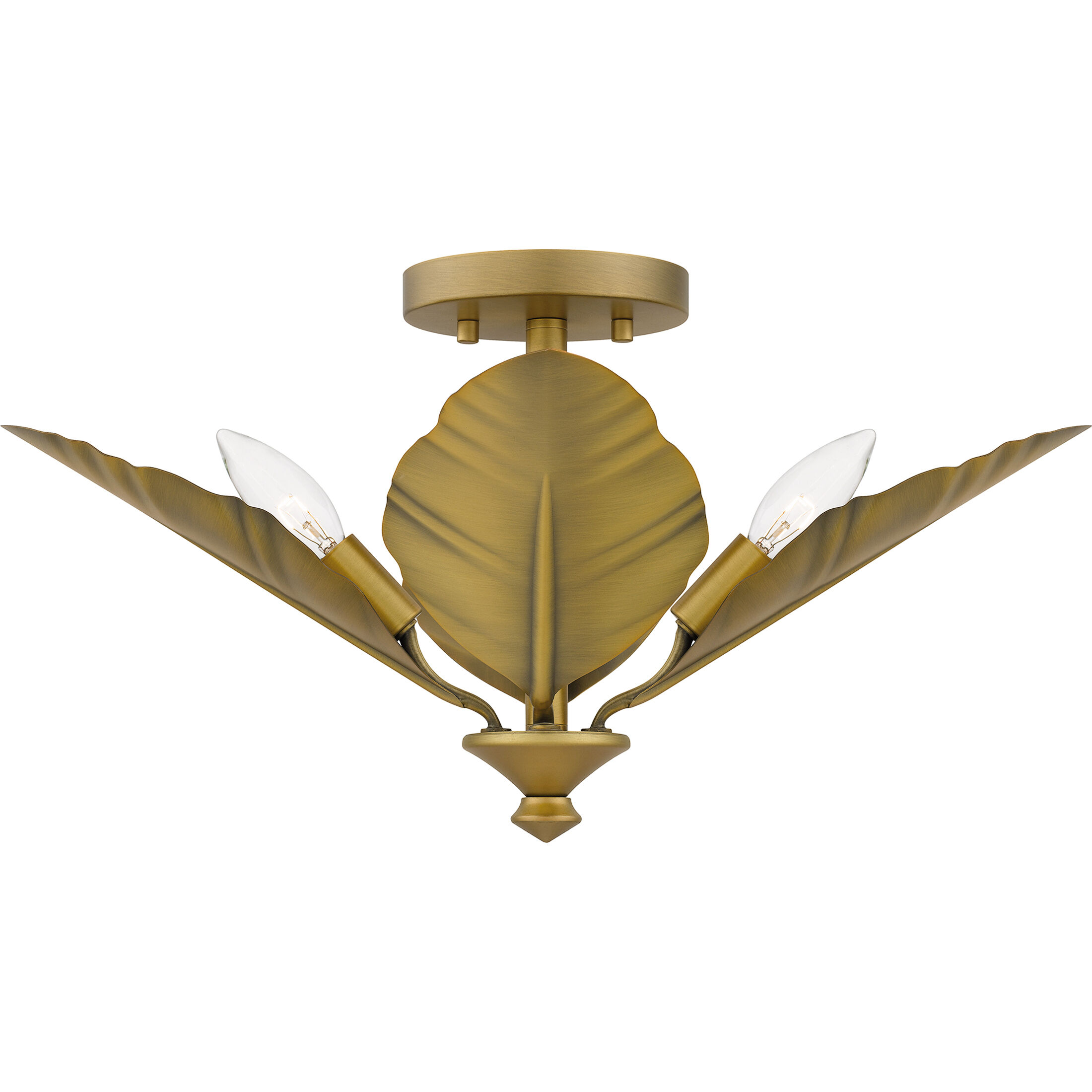 Bayley 4 Light 18.5 inch Aged Brass Semi-Flush Mount Ceiling Light