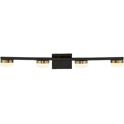 Puck LED 33 inch Matte Black with Brass Accents Bath Bar Wall Light