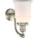 Franklin Restoration Canton 1 Light 7 inch Brushed Satin Nickel Sconce Wall Light in Matte White Glass, Franklin Restoration