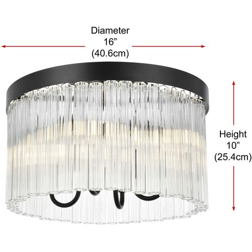 Harlow 4 Light 16 inch Black Flush Mount Ceiling Light