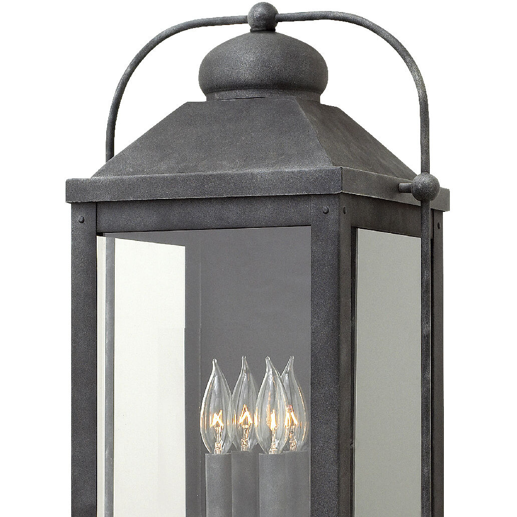 Heritage Anchorage Outdoor Wall Mount Lantern in Aged Zinc, Non-LED, Extra Large