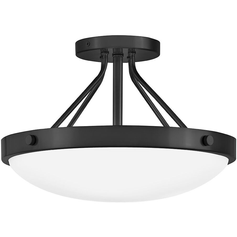 Gus 3 Light 14.5 inch Black Semi-Flush Mount Ceiling Light, Medium