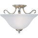 Basix 2 Light 14 inch Satin Nickel Semi-Flush Mount Ceiling Light