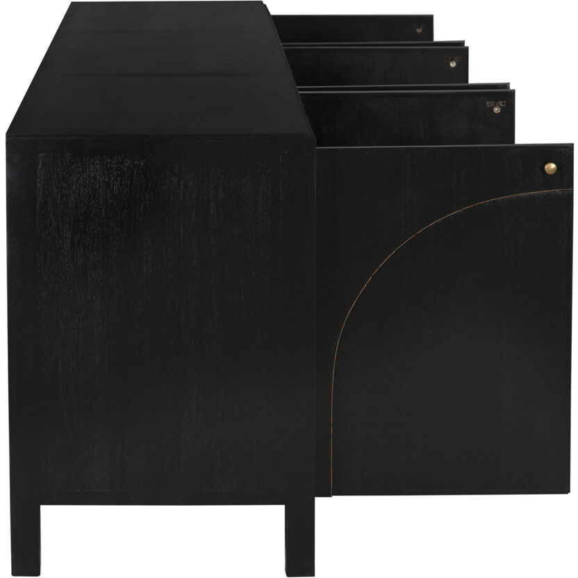 Weston 117 X 20.5 inch Hand Rubbed Black with Light Brown Sideboard, Extra Large