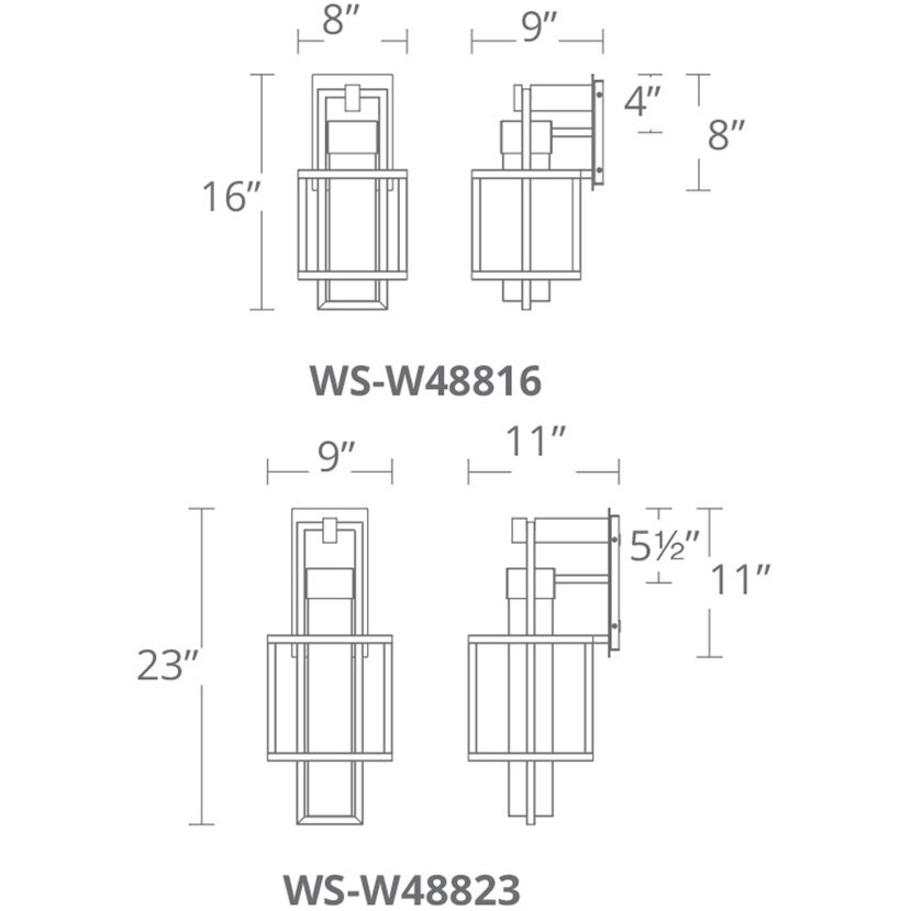 Logic LED 23 inch Black Outdoor Wall Light in 23in.
