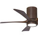 Atlas Irene-5HLK 42 inch Walnut Tone Ceiling Mount Paddle Fan, Flush Mounted