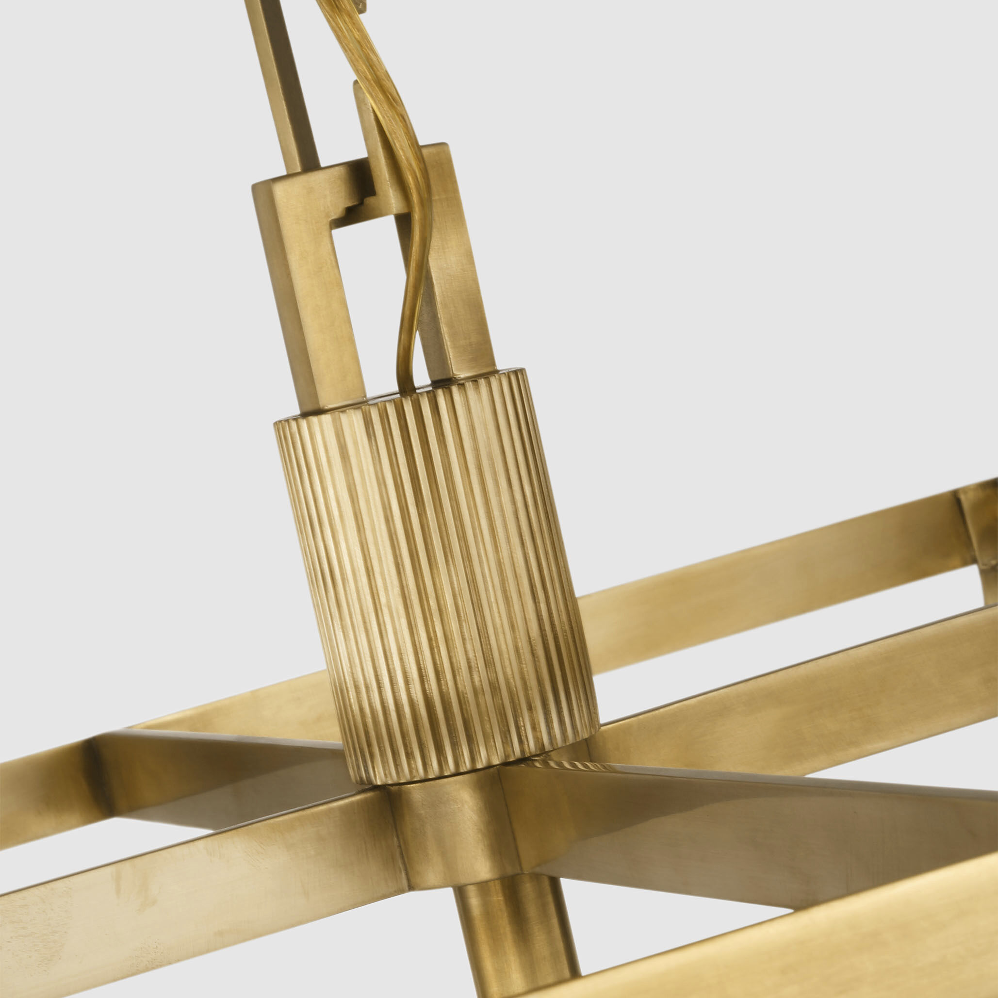 Ray Booth Illume LED 18 inch Antique Brass Lantern Pendant Ceiling Light in Clear Glass