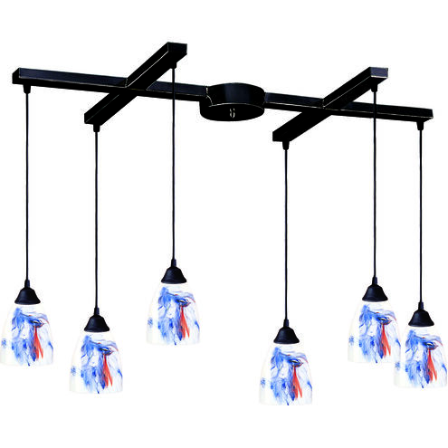 Classico 6 Light 17 inch Dark Rust Mini Pendant Ceiling Light in Mountain
