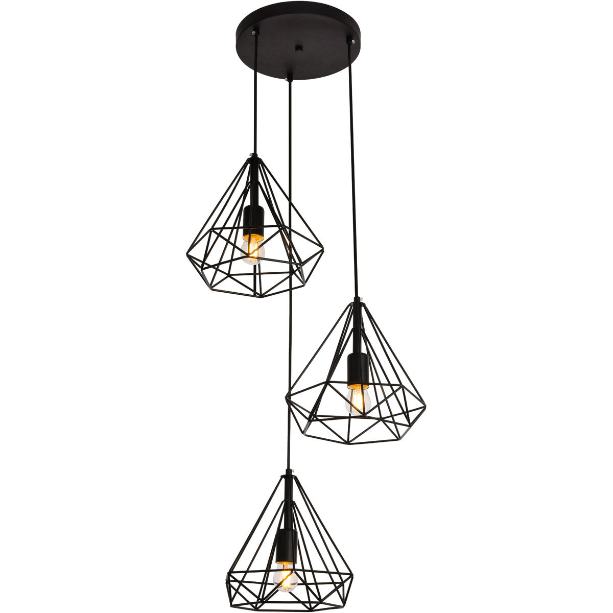 Jago 3 Light 18 inch Black Pendant Ceiling Light