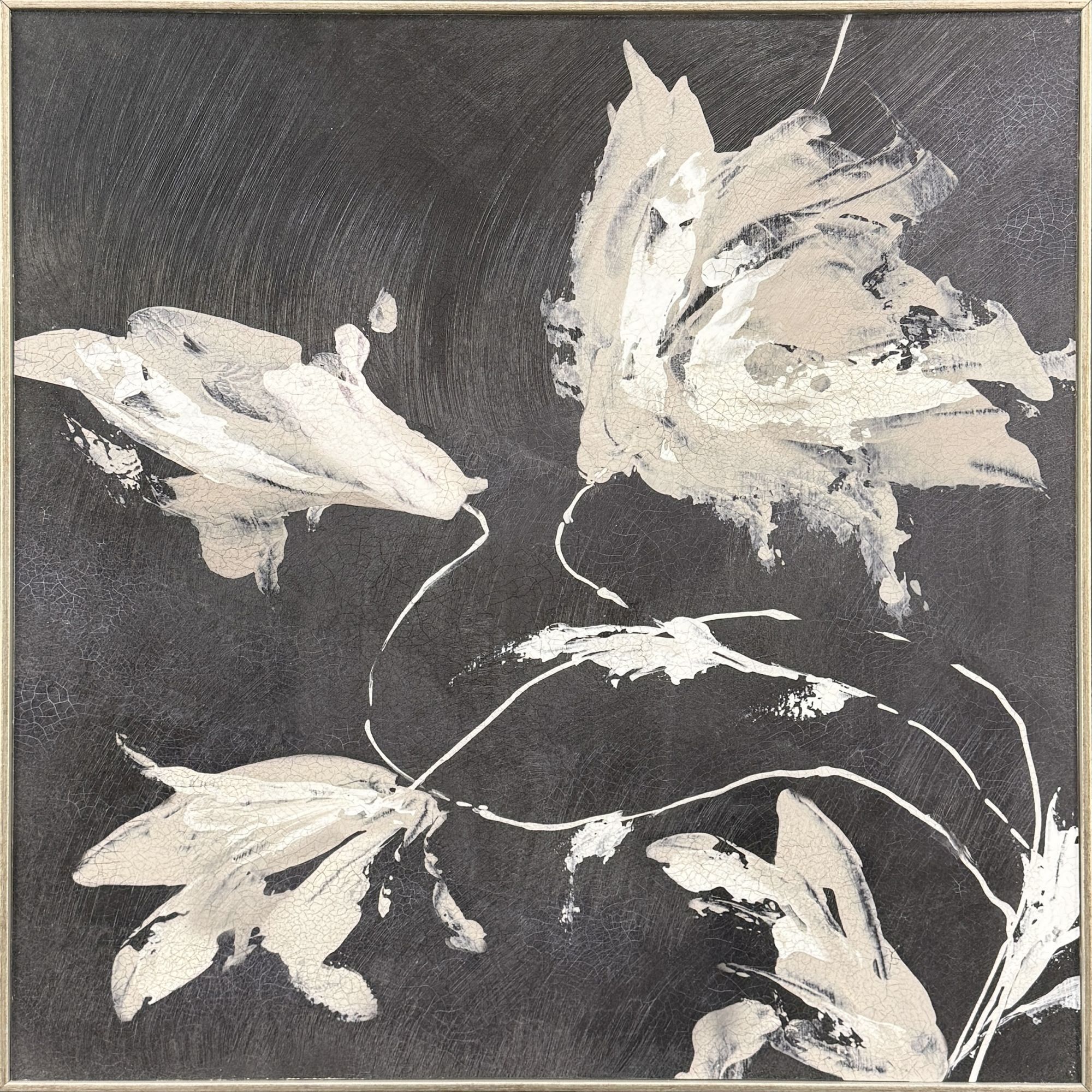 Neutral Flora 25 X 25 inch Non-Glass Framed Art, Propac