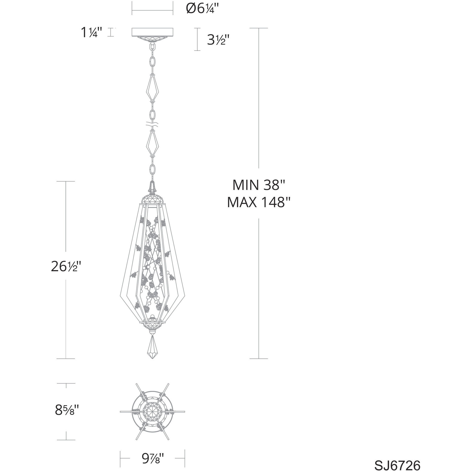 Forever Eternity LED 8.6 inch Black Pendant Ceiling Light in Clear Radiance Crystal and Gold Pearl