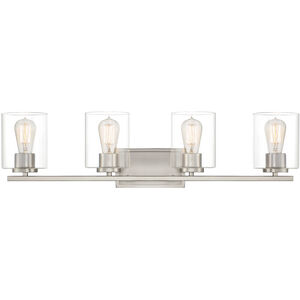 Liam 4 Light 32 inch Satin Platinum Bath Bar Wall Light
