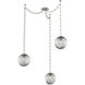 Aster 3 Light 18.7 inch Beige Silver Swag Multi-Pendant Ceiling Light in Smoke, Diamond Chain