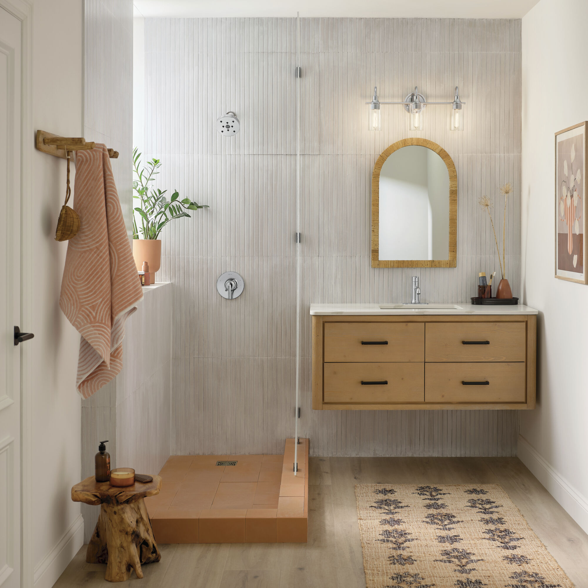 Kavi 3 Light 23 inch Chrome Vanity Light Wall Light