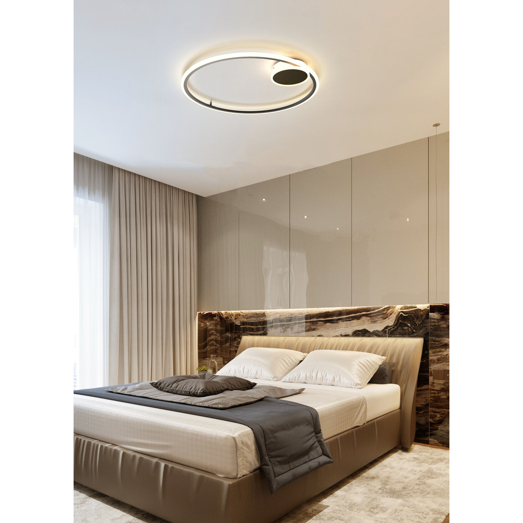 Miracle LED 23.6 inch Satin Dark Gray Semi-Flush Mount Ceiling Light
