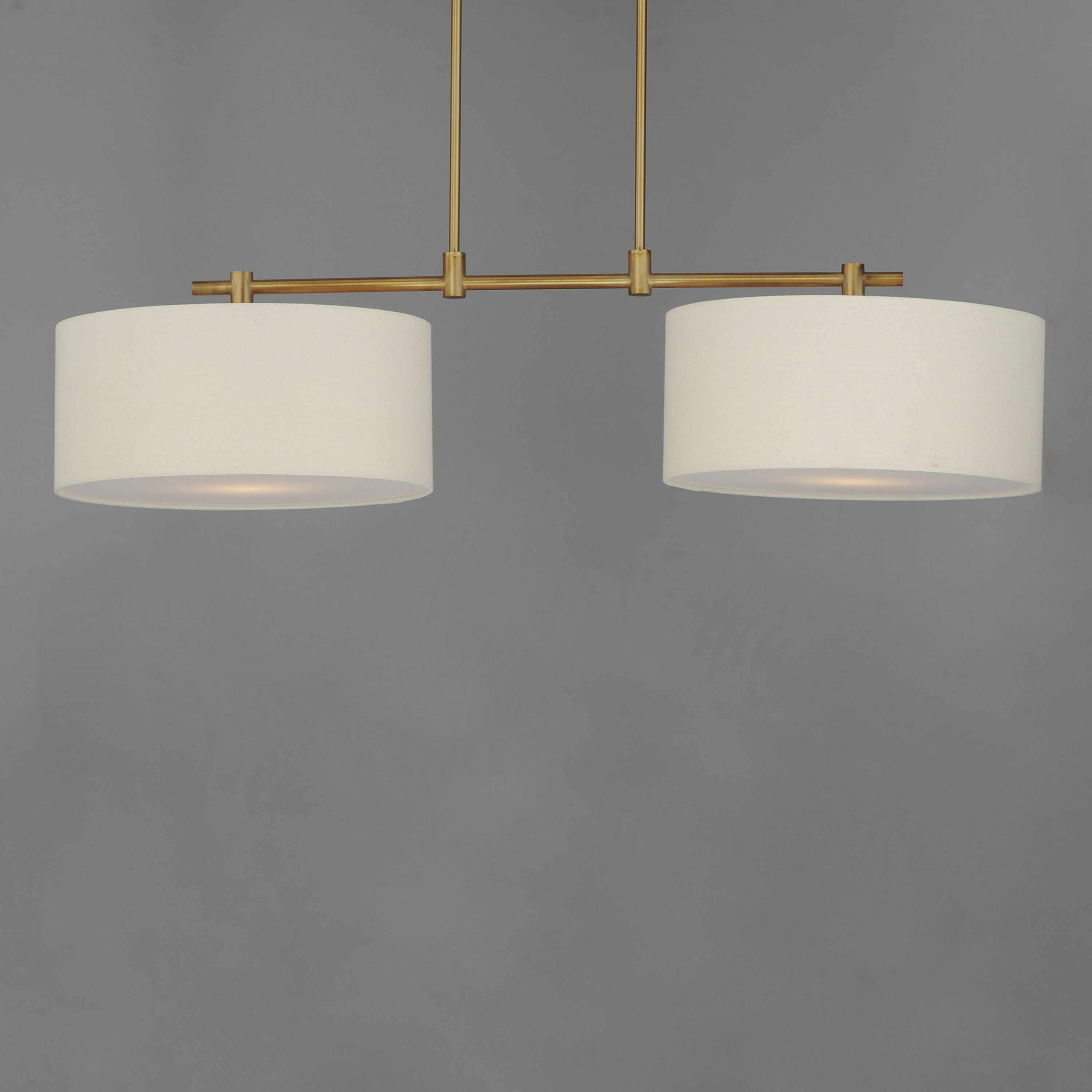 Bongo 2 Light 42 inch Natural Aged Brass Linear Pendant Ceiling Light
