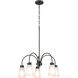 Erma 5 Light Olde Bronze Chandelier Ceiling Light, Medium, 1 Tier