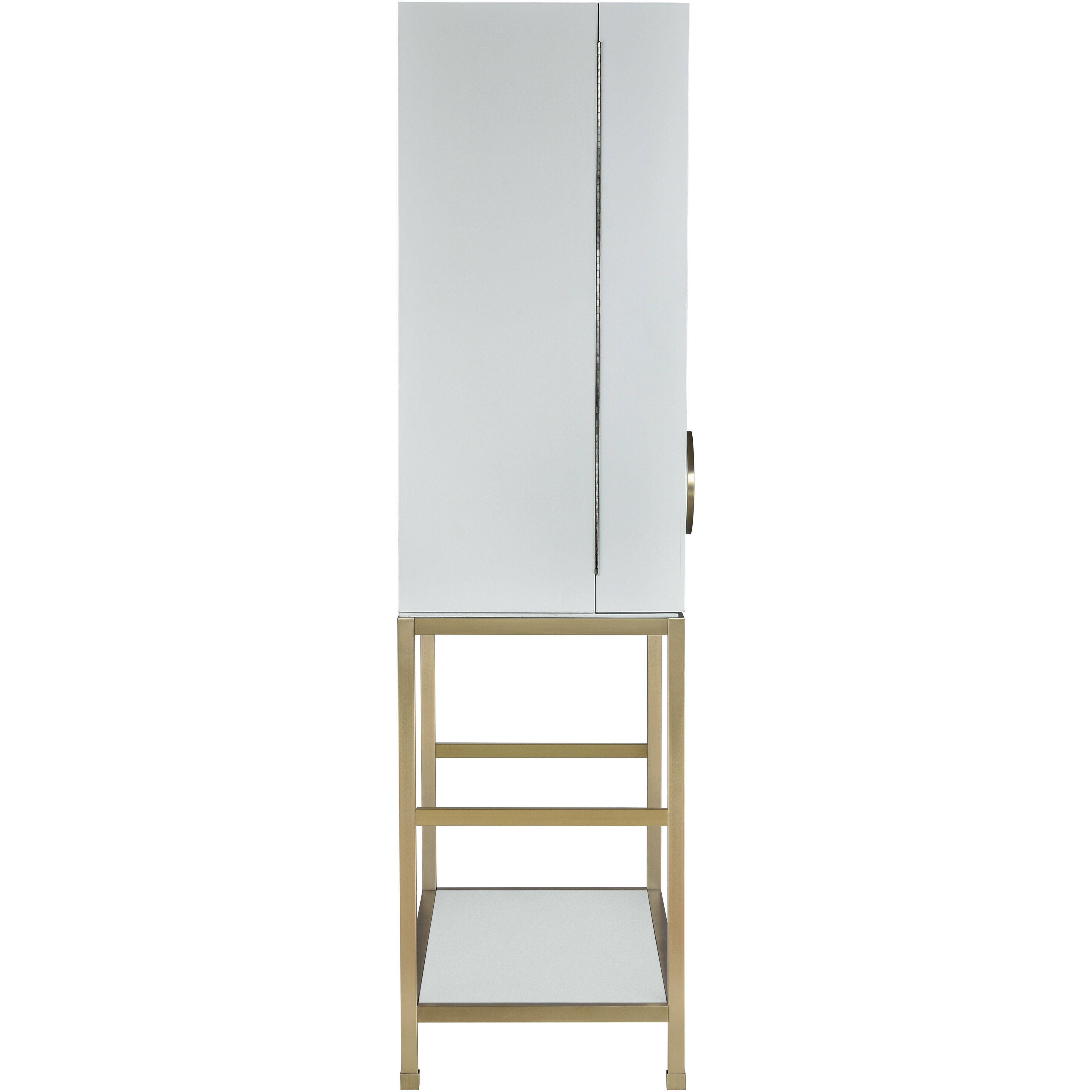 Gabe Light Blue with Brass Bar Cabinet