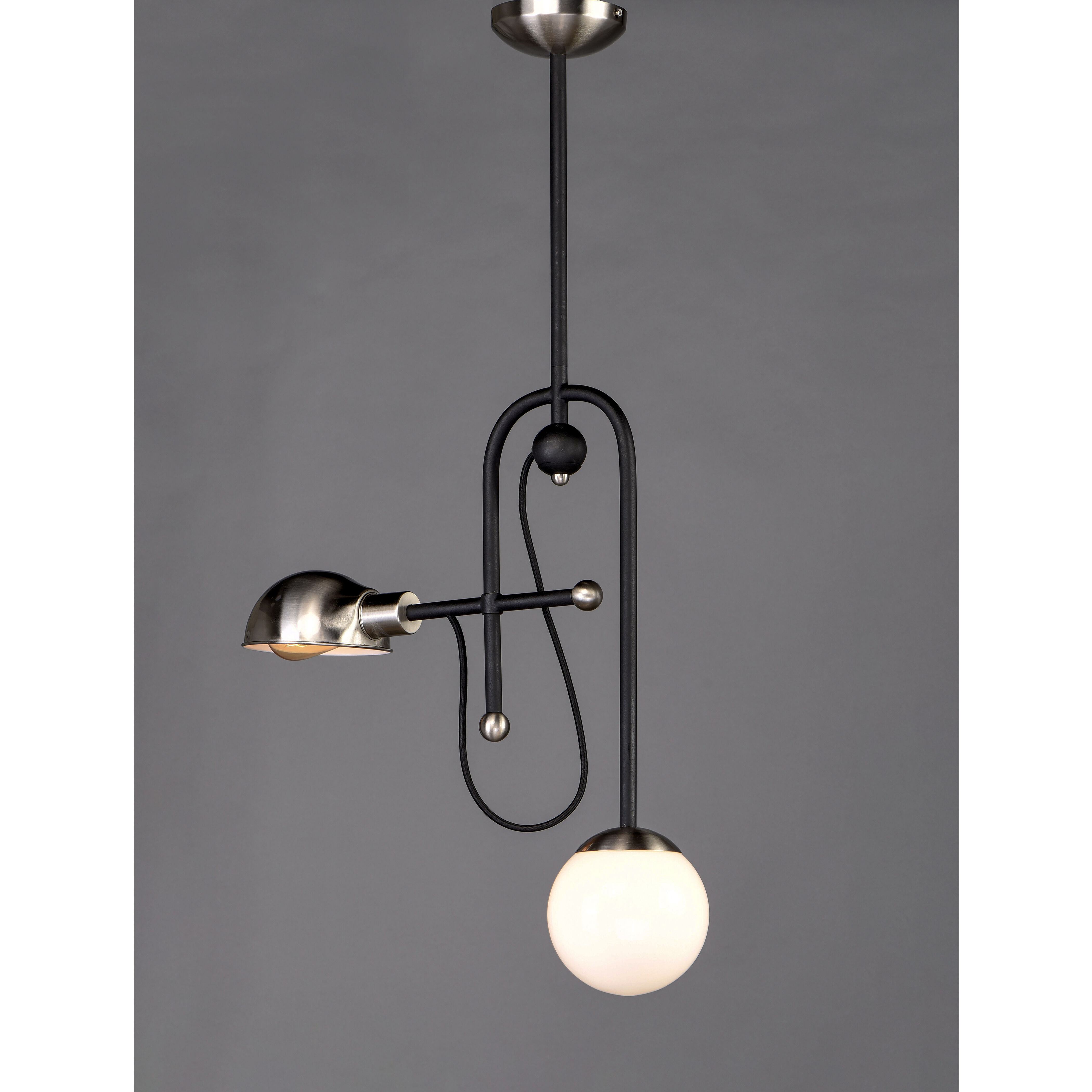 Mingle LED LED 6 inch Black/Satin Nickel Single Pendant Ceiling Light in Black and Satin Nickel