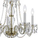 Traditional Crystal 5 Light 21 inch Polished Brass Chandelier Ceiling Light in Clear Hand Cut