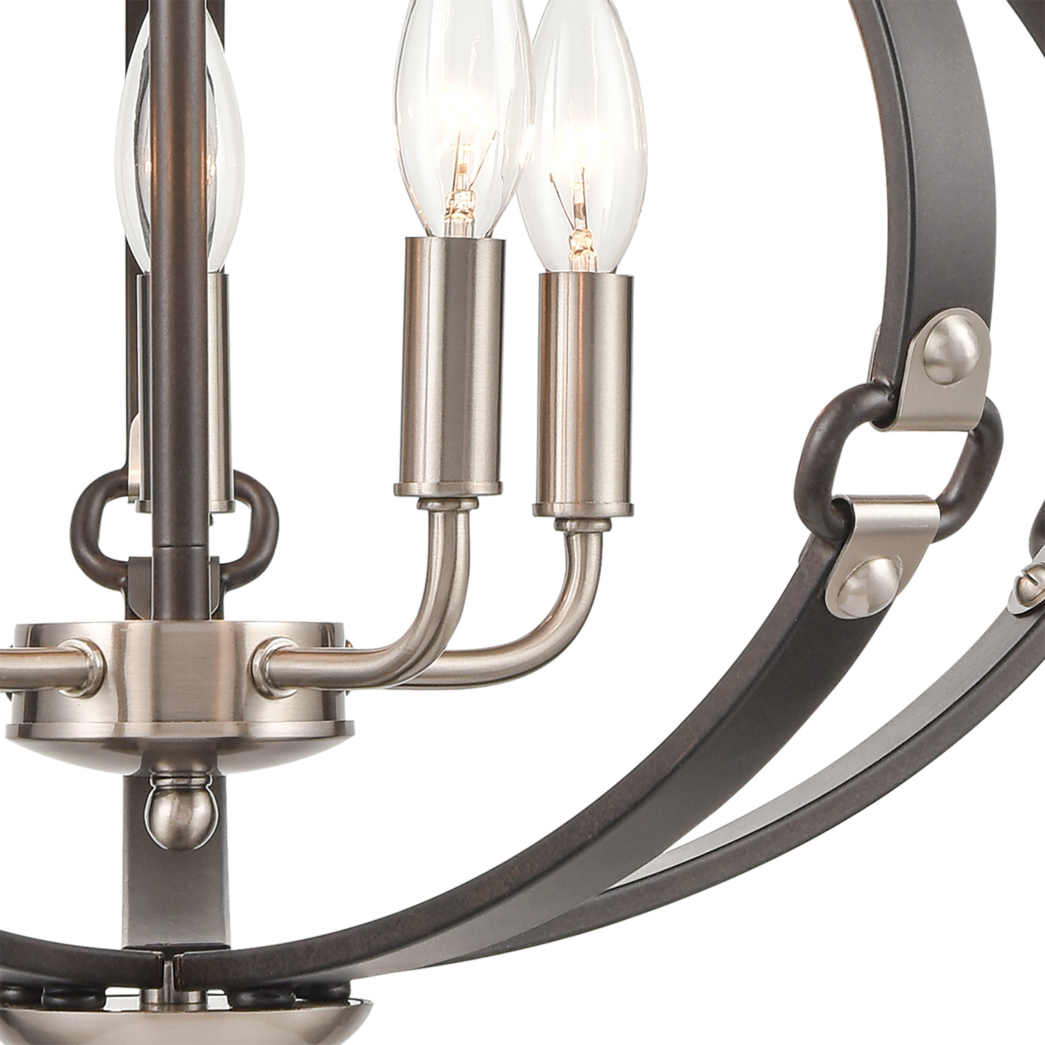 Armstrong Grove 5 Light 20 inch Charcoal with Satin Nickel Chandelier Ceiling Light
