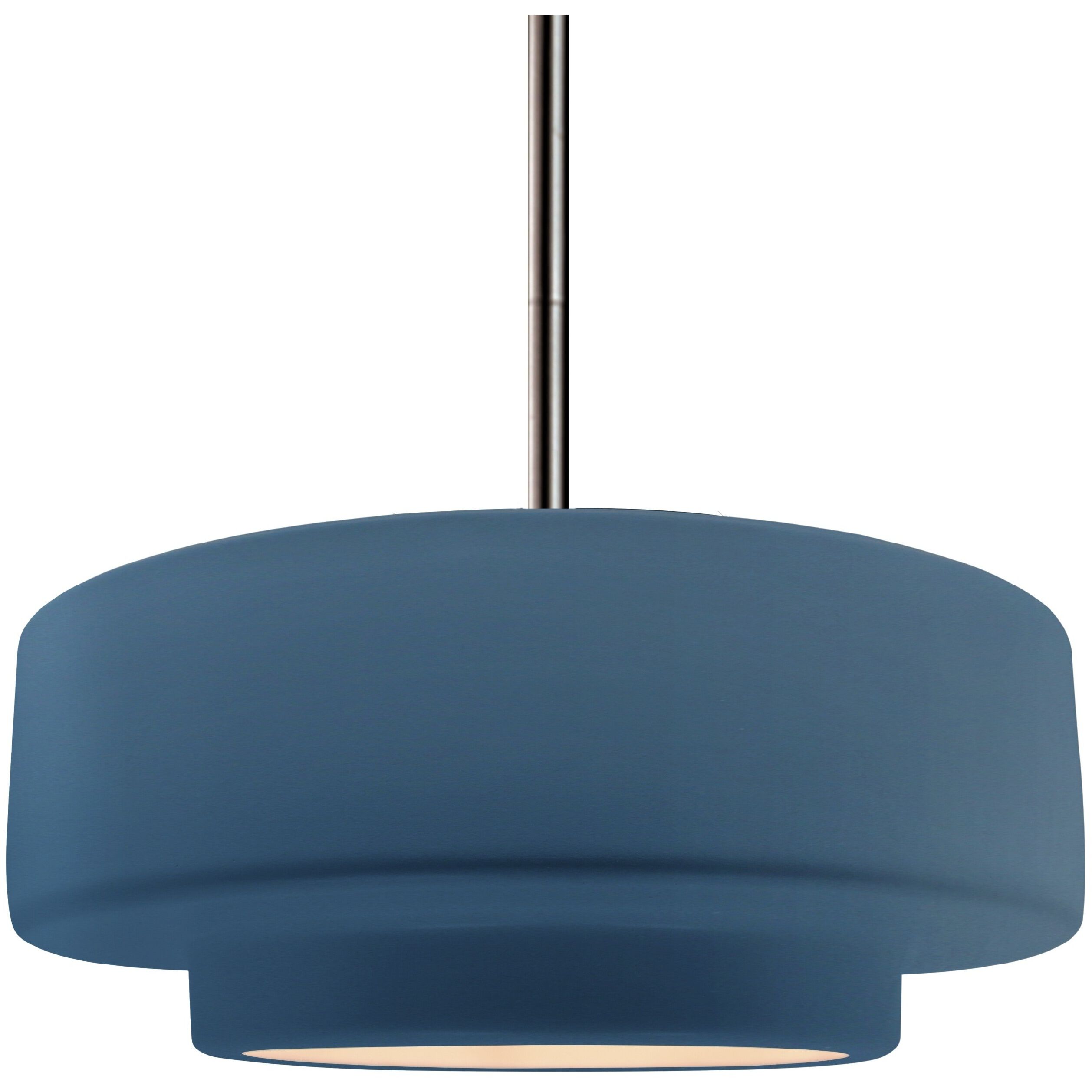 Radiance Collection - Tier Pendant Ceiling Light in Brushed Nickel, Dedicated LED, Black Cord, Midnight Sky/Matte White, 14.5W x 5.25H, Form+Finish+Function