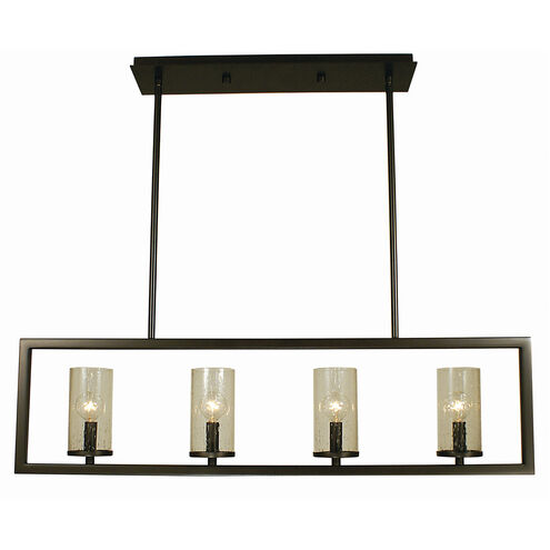 Theorem 4 Light 36 inch Matte Black Island Chandelier Ceiling Light