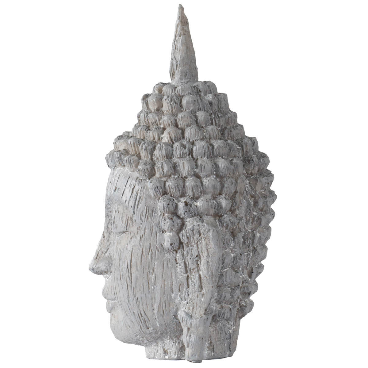 Meditating Buddha Head Gray Outdoor Classic Figurines