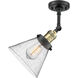Franklin Restoration Large Cone 1 Light 8 inch Black Antique Brass Semi-Flush Mount Ceiling Light in Seedy Glass, Franklin Restoration