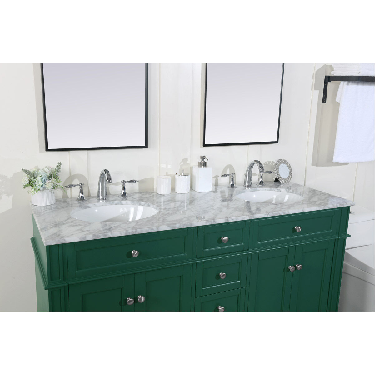 Park Avenue 60 X 22 X 35 inch Green Vanity Sink Set
