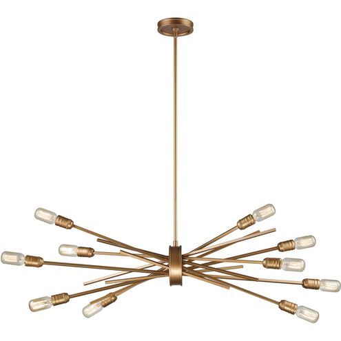 Xenia 10 Light 42 inch Matte Gold Chandelier Ceiling Light