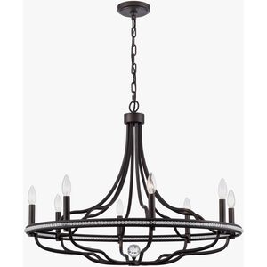 Tuscan 8 Light 32 inch Dark Bronze Chandelier Ceiling Light, Converts to Semi Flush